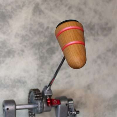 Standard Leather Daddy Beater, Natural with Red Sparkle Stripes